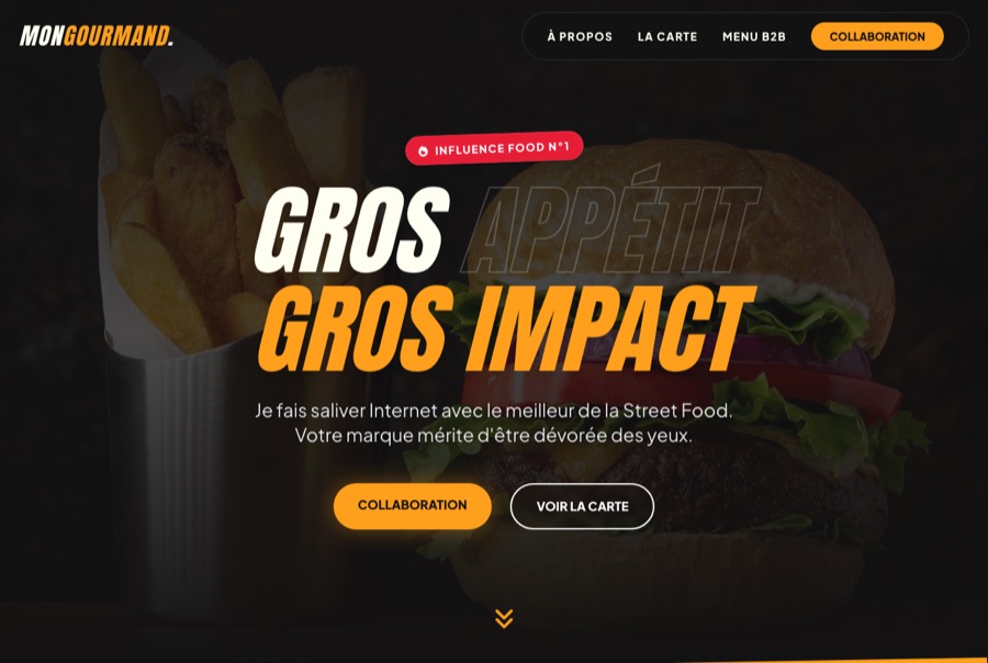 La page Mon Gourmand