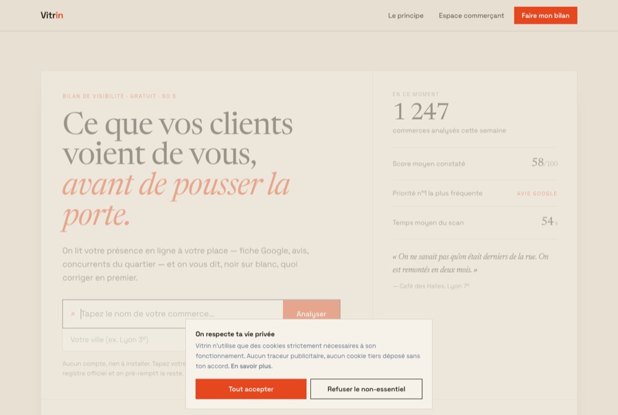 Vitrin, bilan de visibilité pour commerçants